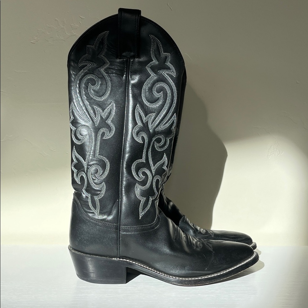 Justin 1409 Buck 13” Western Round Toe Cowboy Boots with Grey Stitching Size 7D